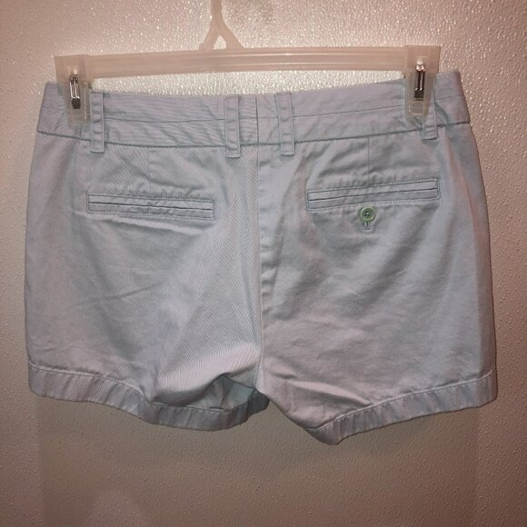 J Crew Womens Size 4 Light Blue Flat Front Pockets Cotton Classic Chino Shorts - Picture 5 of 8